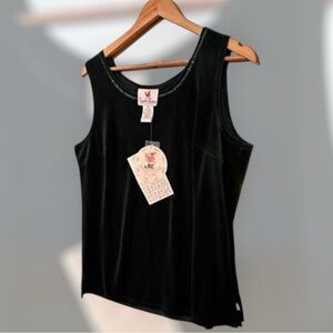 Suede Quaker Factory Tank Green Top Size XL NwT‎